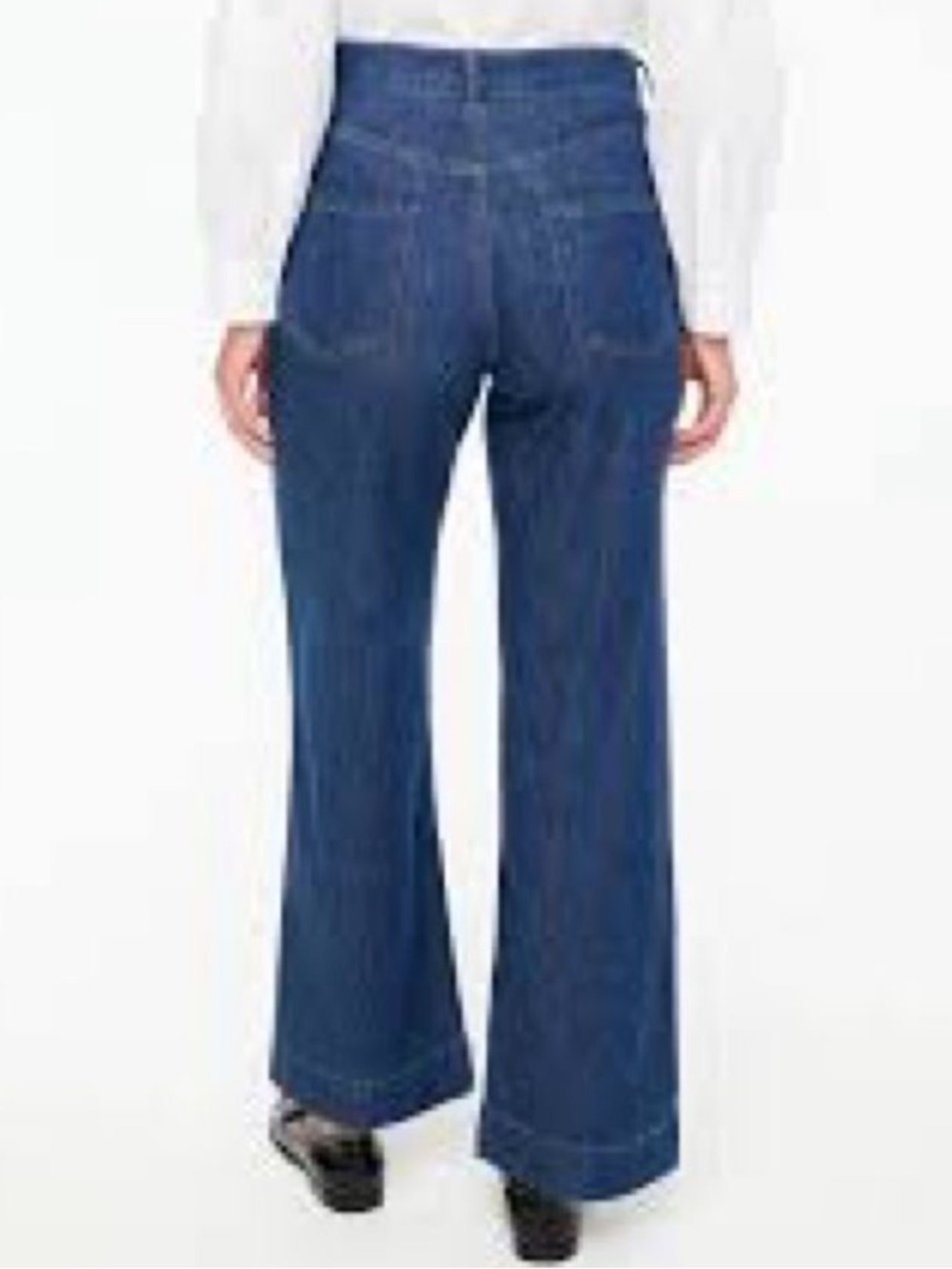 J Crew Fac NWT Denim Trouser Jeans Size 33 Wide Leg High Rise Jeans - Picture 2 of 14
